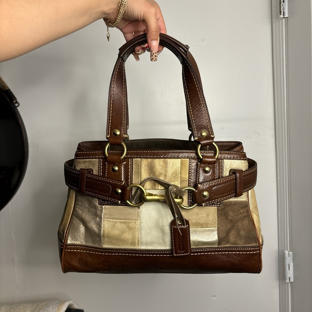 Coach Suede Patchwork Bag 10299 - Picture 1 of 7